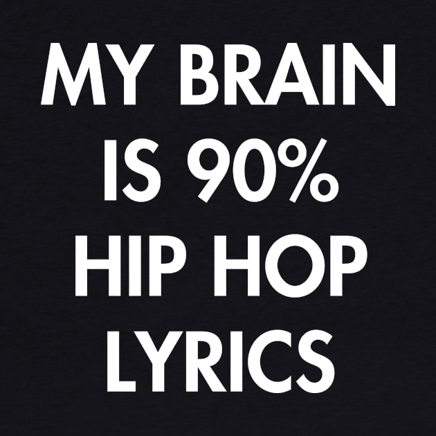 My Brain is 90% Hip Hop Lyrics by YiannisTees